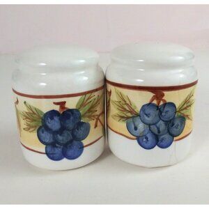 Vintage GKAO Colorful Fruit Design Ceramic Salt & Pepper Shakers